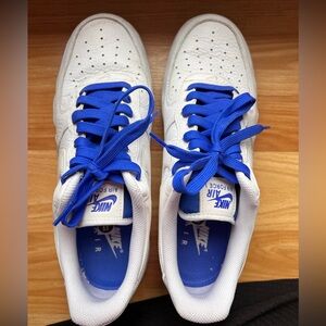 Nike White and Blue Air Force Ones
